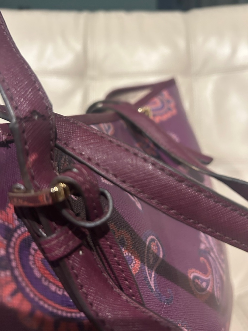 Michael Kors Purple Paisley Tote with Matching Wristlet Set - Picture 6 of 13